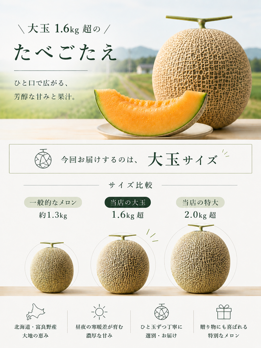 大玉メロン 3玉入り(2箱)